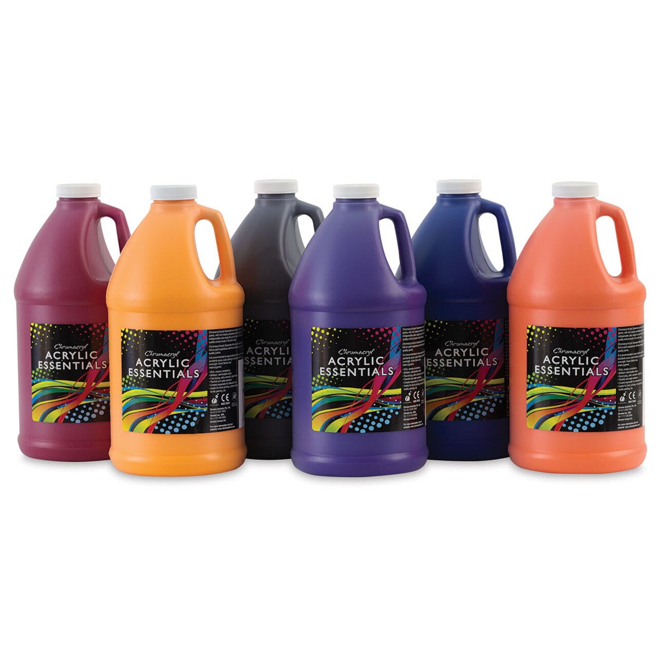 Chromacryl Acrylic Essentials - Set of 6, Secondary Colors, Half Gallons